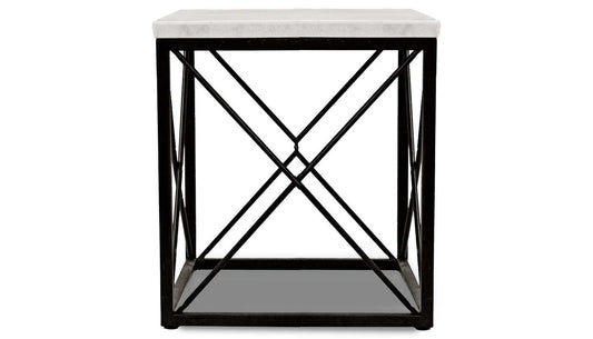 Skyler White Marble End Table
