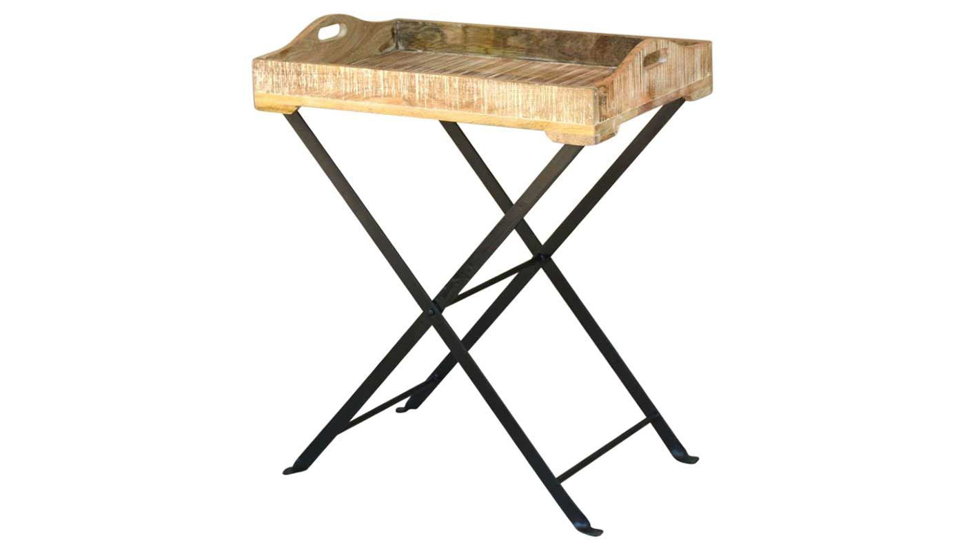 Bernoulli Iron Wooden Tray Table
