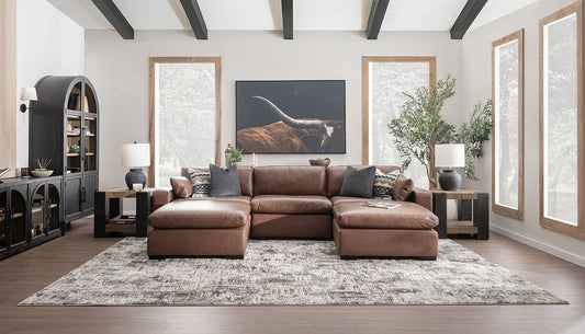 City Limits II Leather Dual Chaise Sectional