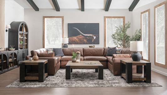 City Limits II Leather U Shape Sectional