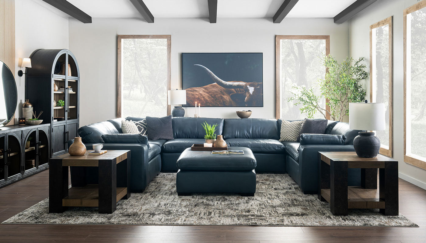 City Limits II Leather U Shape Sectional