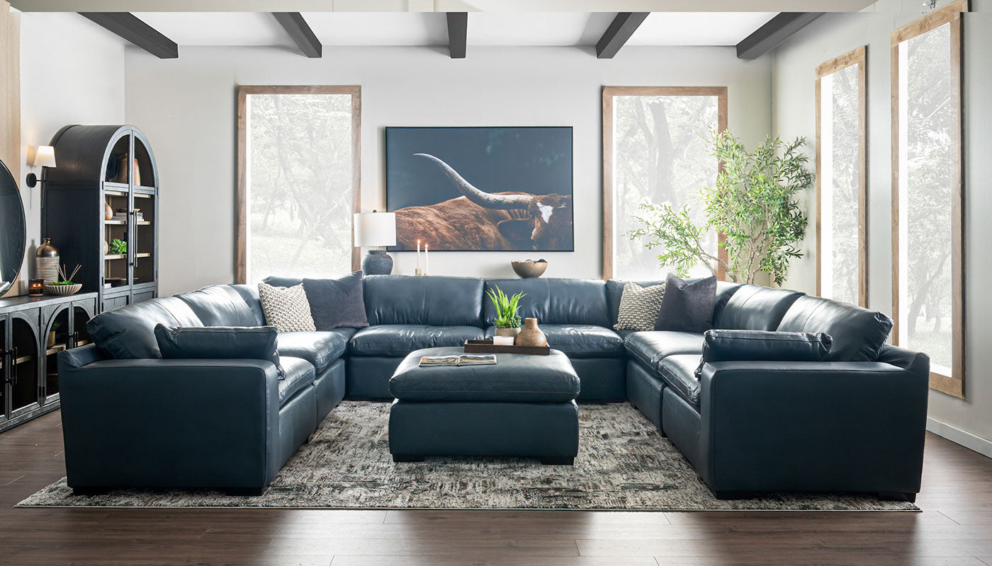 City Limits II Leather U Shape Sectional