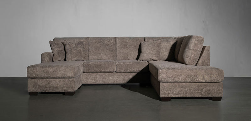 Dalhart II Panda Cocoa Dual Chaise Sectional